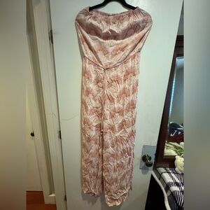 Manaola Pink Leaf Print Jumpsuit